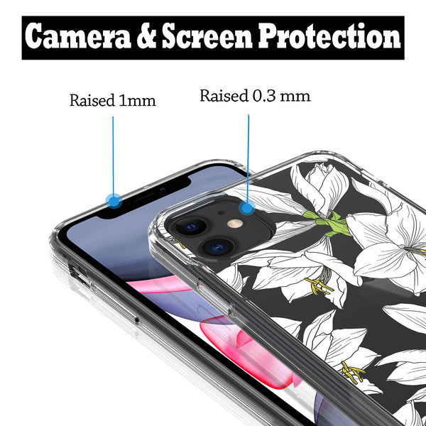 iPhone 11 Case, Anti-Scratch Clear Case - Lily Flower