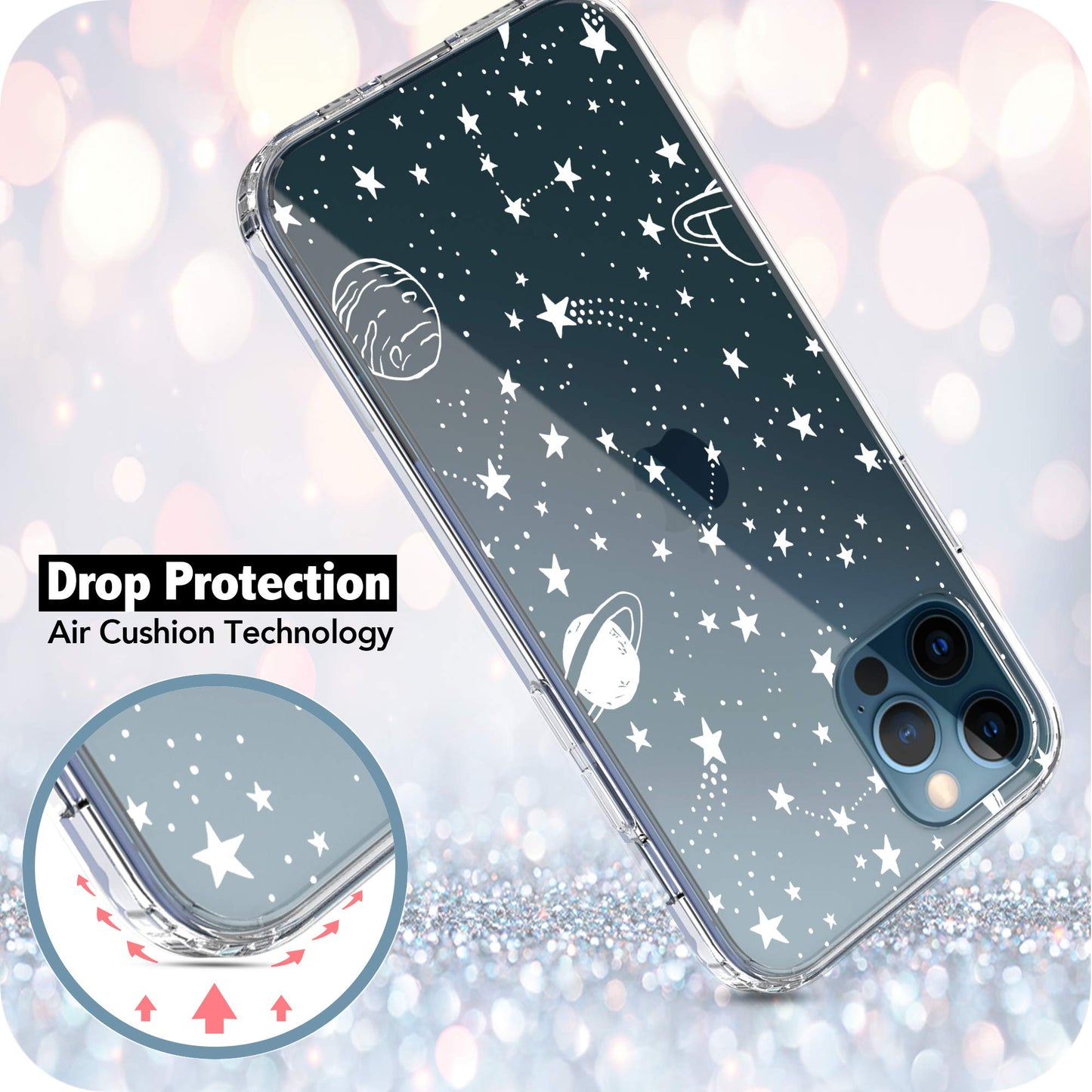 iPhone 12 / iPhone 12 Pro Case, Anti-Scratch Clear Case - Universe