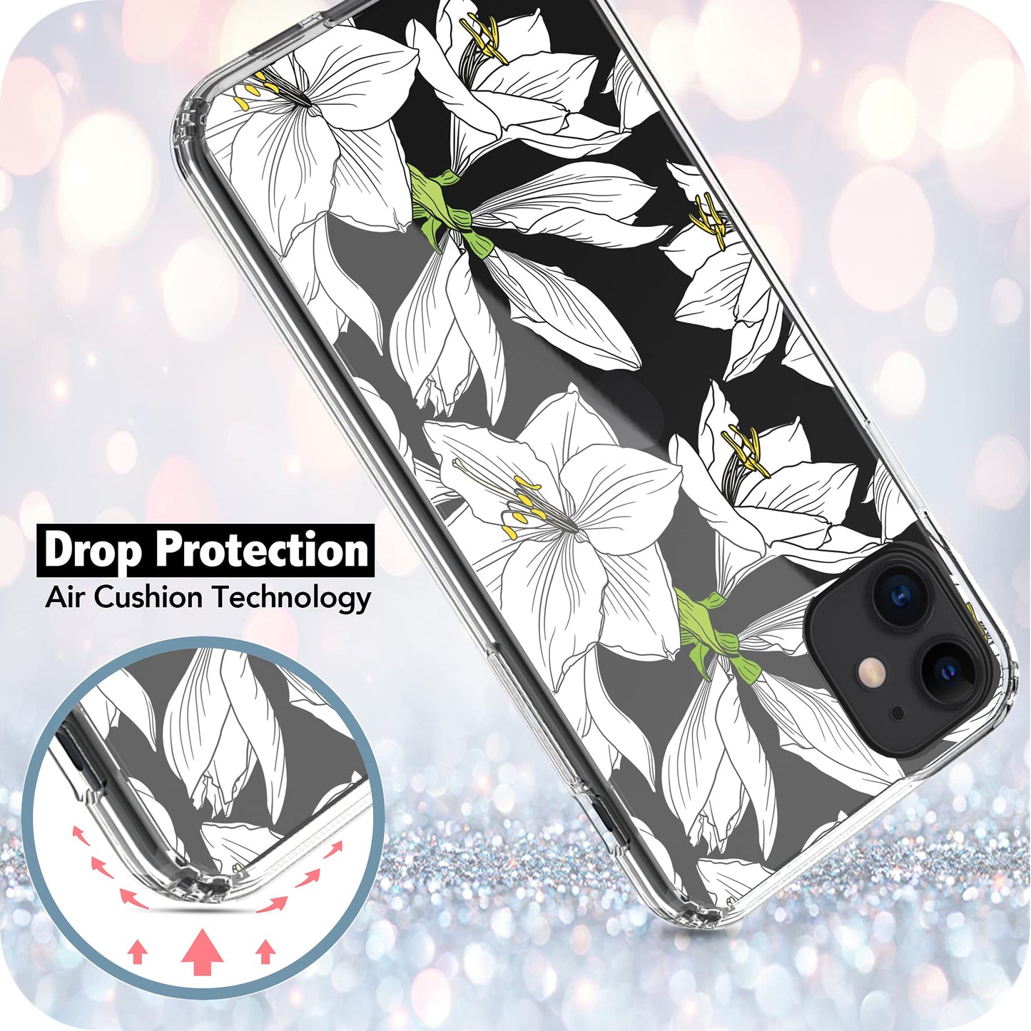 iPhone 11 Case, Anti-Scratch Clear Case - Lily Flower