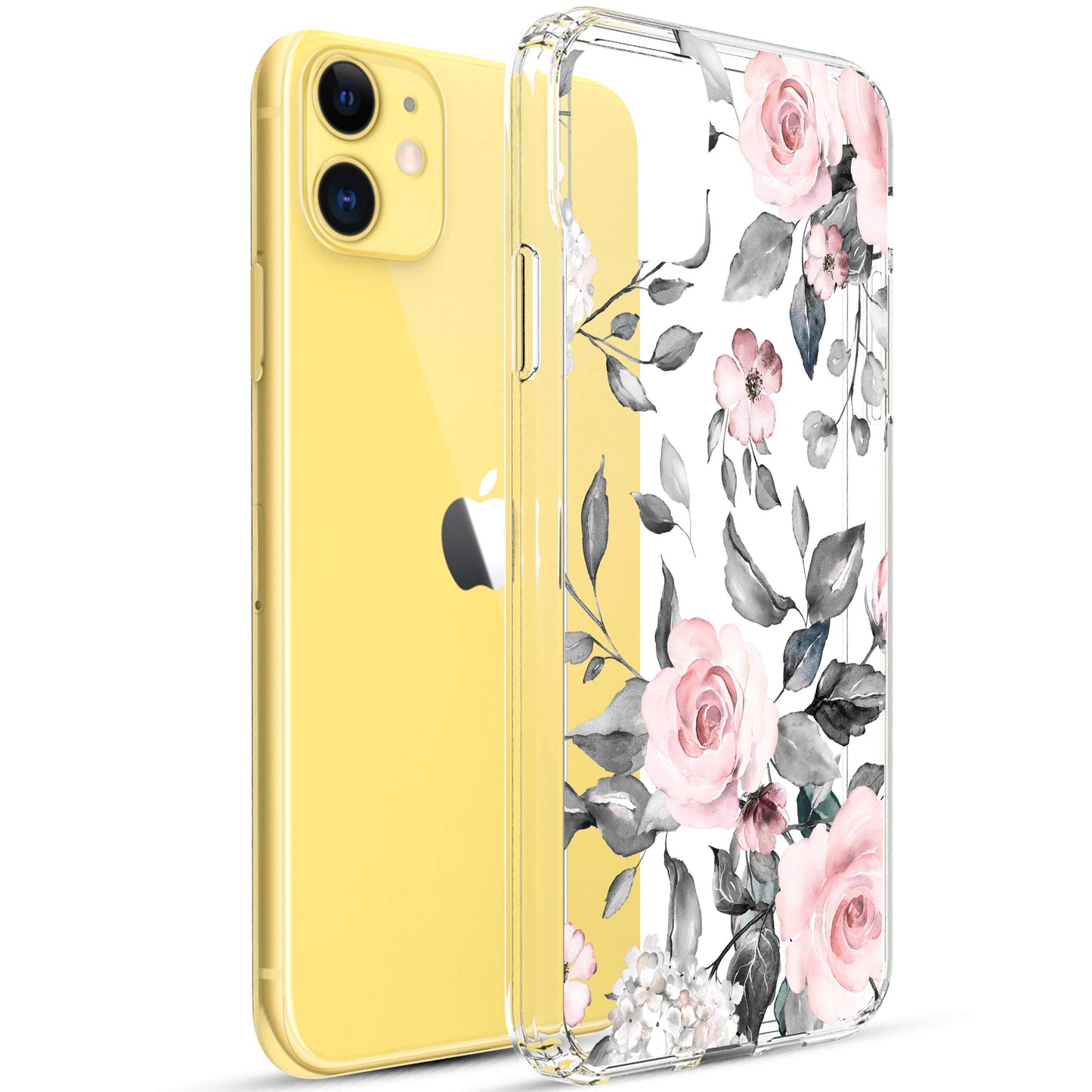 iPhone 11 Case, Anti-Scratch Clear Case - Pink Flowers