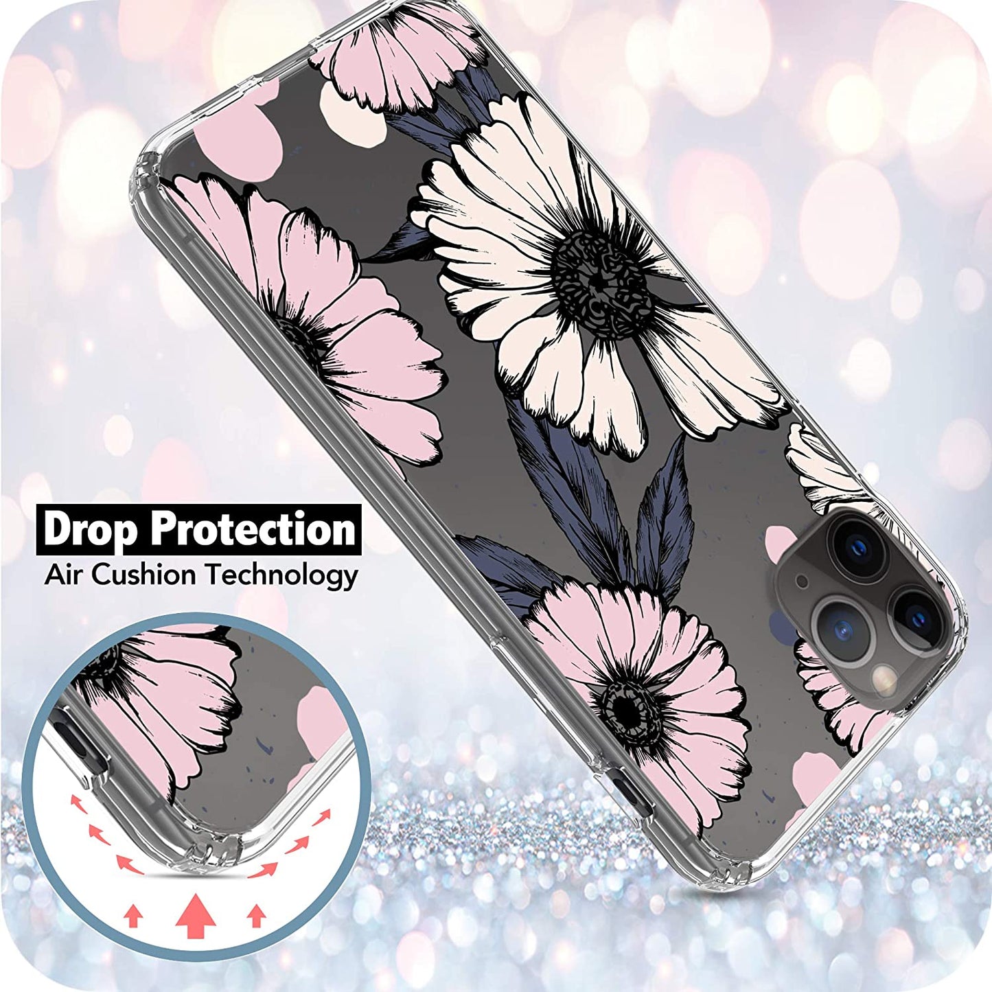 iPhone 11 Pro Case, Anti-Scratch Clear Case - Sunflowers