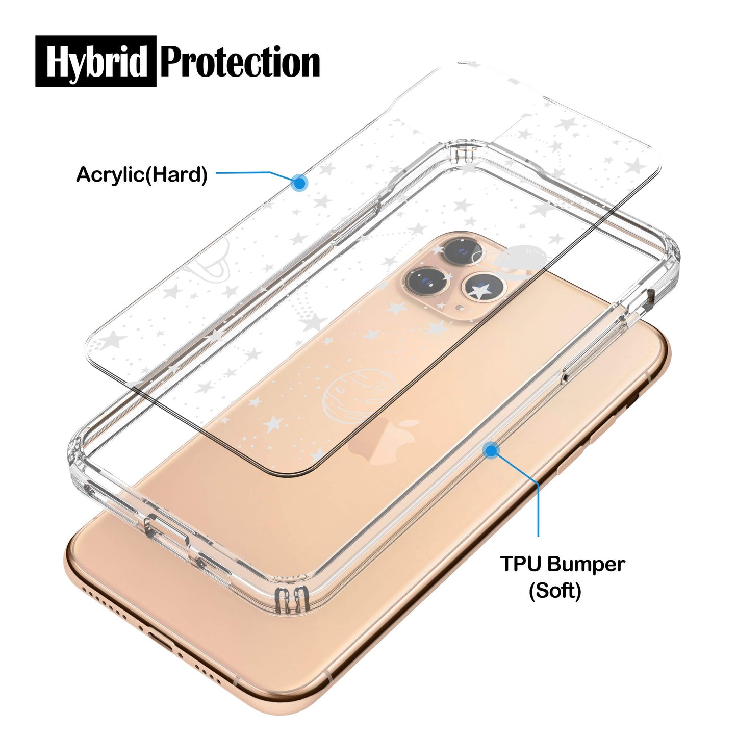 iPhone 11 Pro Max Case, Anti-Scratch Clear Case - Universe