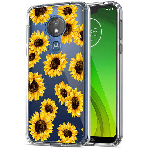 Moto G7 Power / G7 Supra / G7 Optimo Maxx Case, Anti-Scratch Clear Case - Sunflower