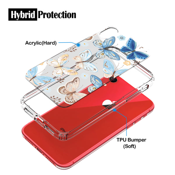 iPhone XR Case, Anti-Scratch Clear Case - Butterflies