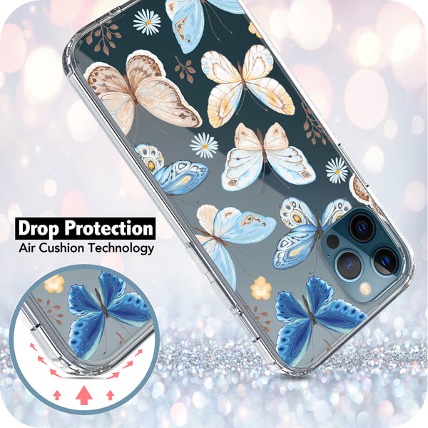 iPhone 12 / iPhone 12 Pro Case, Anti-Scratch Clear Case - Butterflies