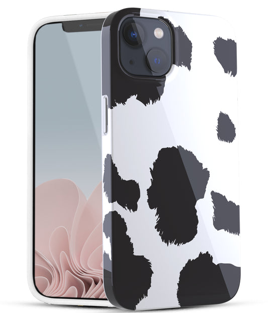 iPhone 13 Case, Ultra Slim Glossy Shockproof Scratch-Proof Case - Cow Print