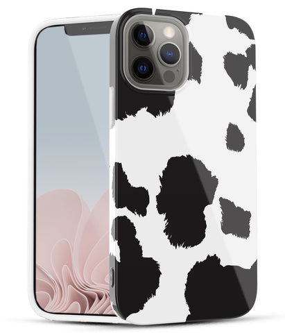 iPhone 12 / iPhone 12 Pro Case, Ultra Slim Glossy Shockproof Scratch-Proof Case - Cow Print