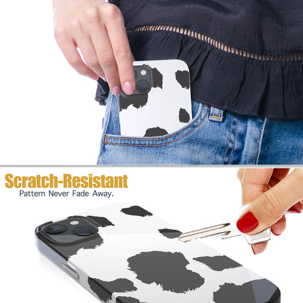 iPhone 13 Case, Ultra Slim Glossy Shockproof Scratch-Proof Case - Cow Print
