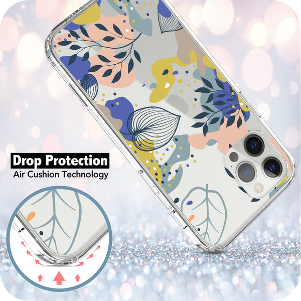 iPhone 12 Pro Max Case, Anti-Scratch Clear Case - Tropical Leaves Floral