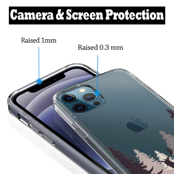 iPhone 12 Pro Max Case, Anti-Scratch Clear Case - Deer