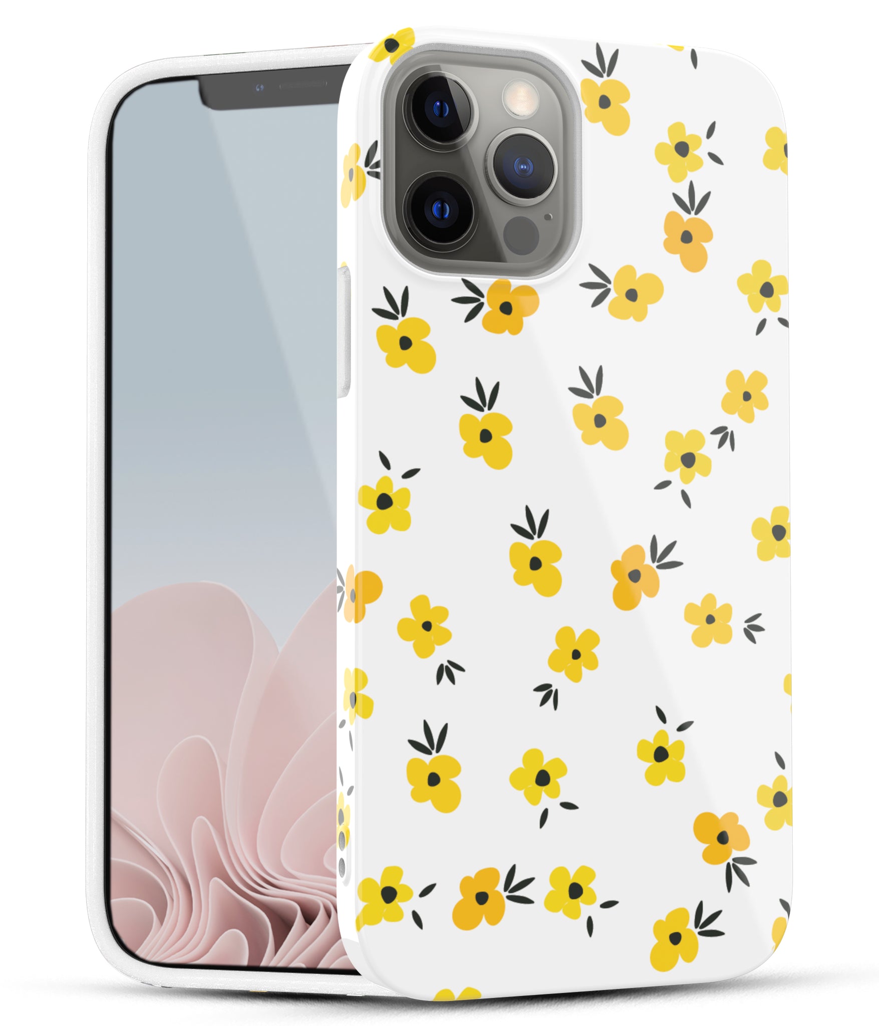 iPhone 12 / iPhone 12 Pro Case, Ultra Slim Glossy Shockproof Scratch-Proof Case - Little Yellow Daisy Flower