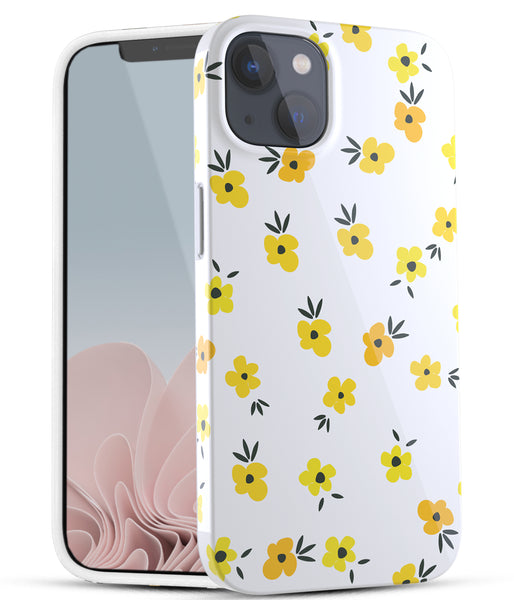 iPhone 13 Case, Ultra Slim Glossy Shockproof Scratch-Proof Case - Little Yellow Daisy Flower