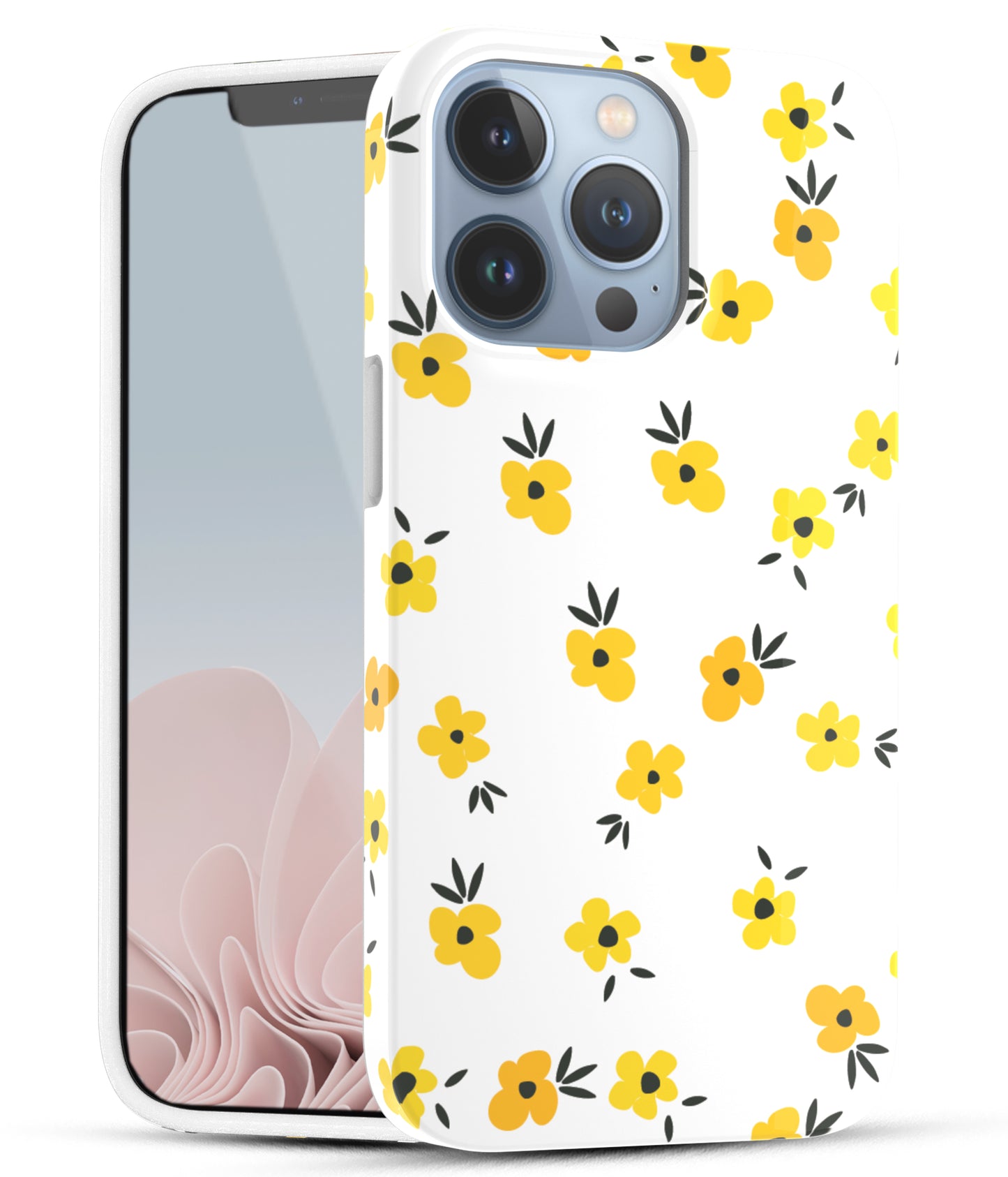 iPhone 13 Pro Case, Ultra Slim Glossy Shockproof Scratch-Proof Case - Little Yellow Daisy Flower