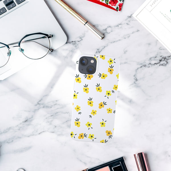 iPhone 13 Case, Ultra Slim Glossy Shockproof Scratch-Proof Case - Little Yellow Daisy Flower