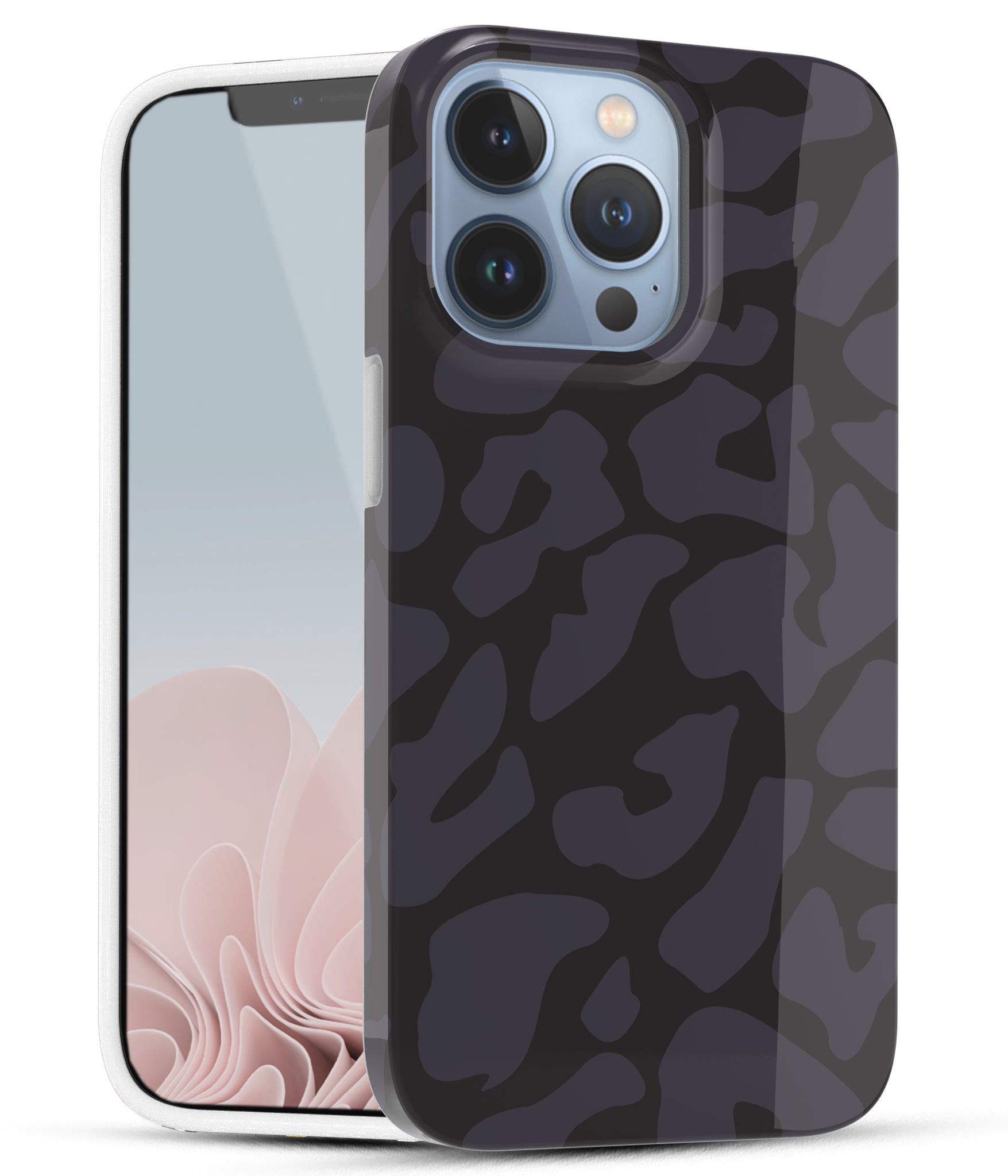 iPhone 13 Pro Case, Ultra Slim Glossy Shockproof Scratch-Proof Case - Black Leopard Cheetah Pattern