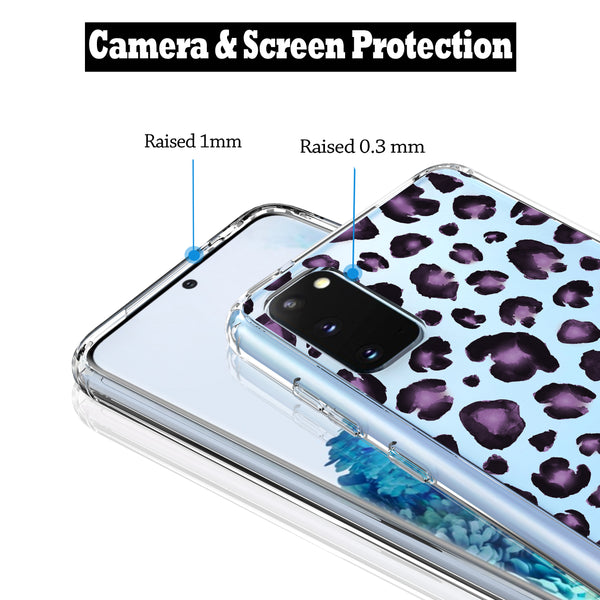Samsung Galaxy S20 Case, Anti-Scratch Clear Case - Purple Leopard