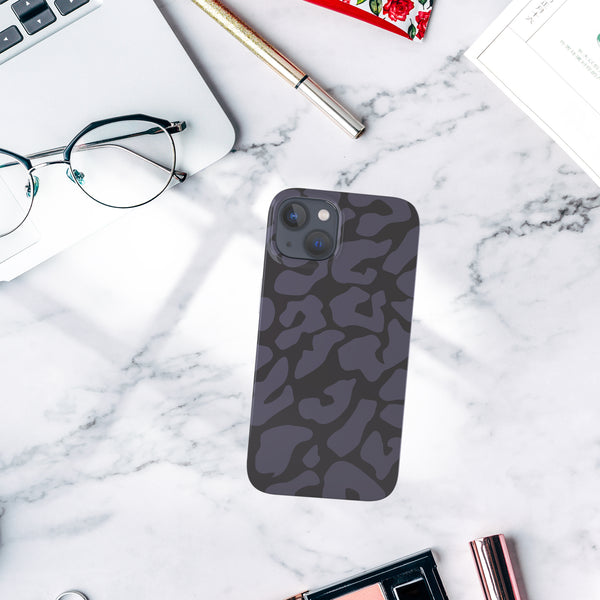 iPhone 13 Case, Ultra Slim Glossy Shockproof Scratch-Proof Case - Black Leopard Cheetah Pattern