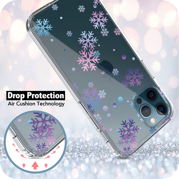 iPhone 12 / iPhone 12 Pro Case, Anti-Scratch Clear Case - Snowflake
