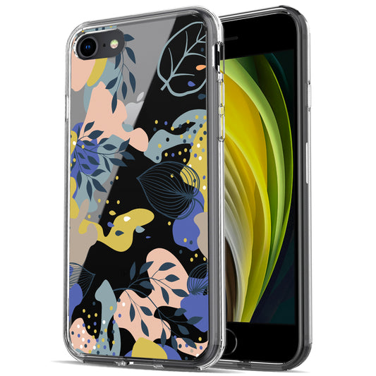 iPhone SE 2022/ SE 2020/ iPhone 8/ iPhone 7 Case, Anti-Scratch Clear Case - Tropical Leaves Floral