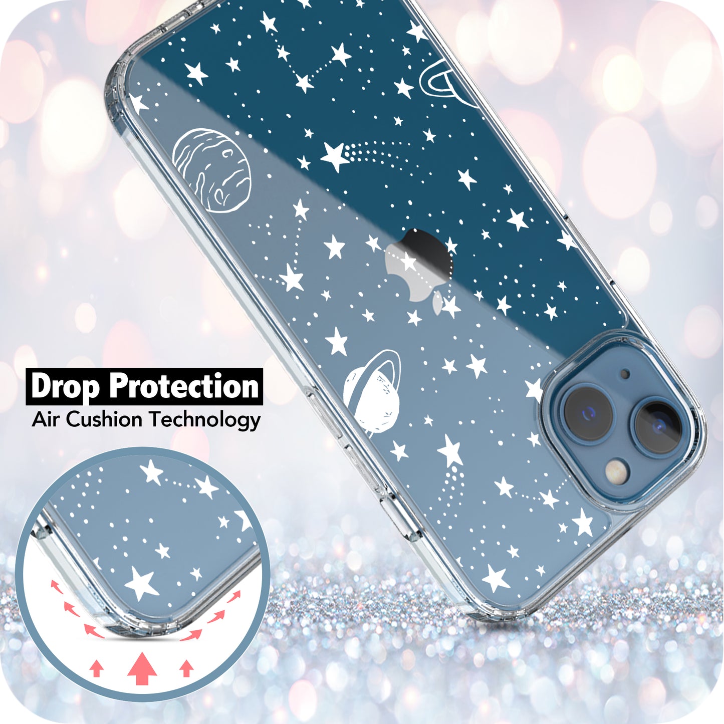 iPhone 13 Case, Anti-Scratch Clear Case - Universe