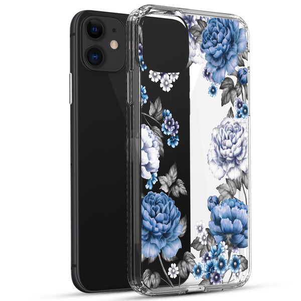 iPhone 11 Case, Anti-Scratch Clear Case - Blue Roses