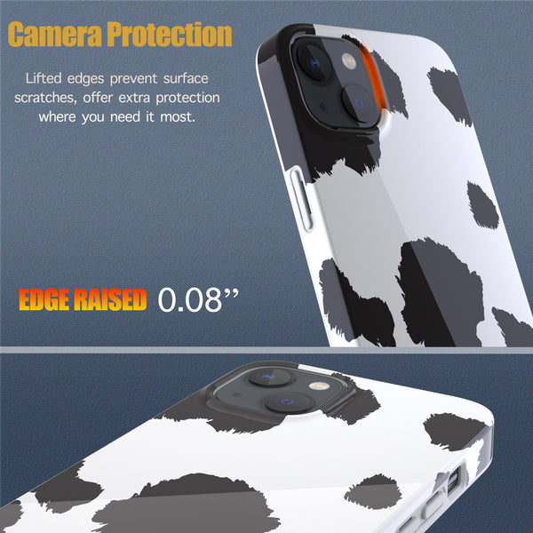 iPhone 13 Case, Ultra Slim Glossy Shockproof Scratch-Proof Case - Cow Print